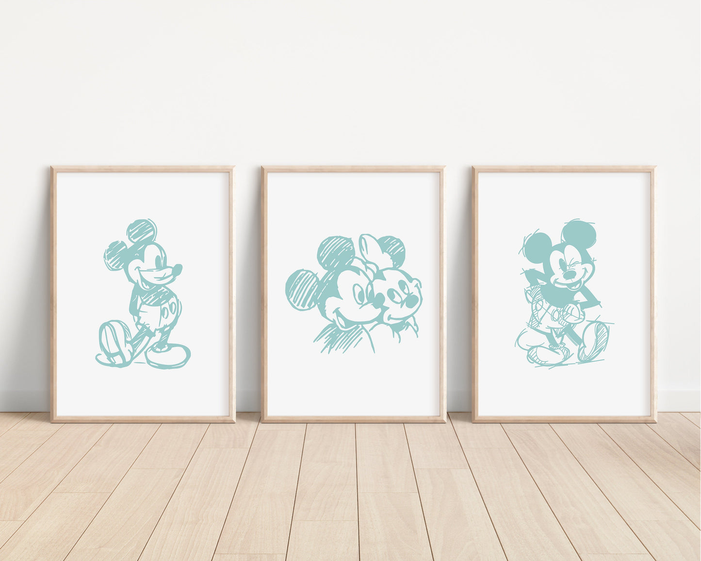 SET OF 3 Mickey Mouse Prints | Minnie Disneyland World Sketch Bedroom Kids Children Nursery Bedroom Art Wall Disney Newborn Baby Decor Pixar