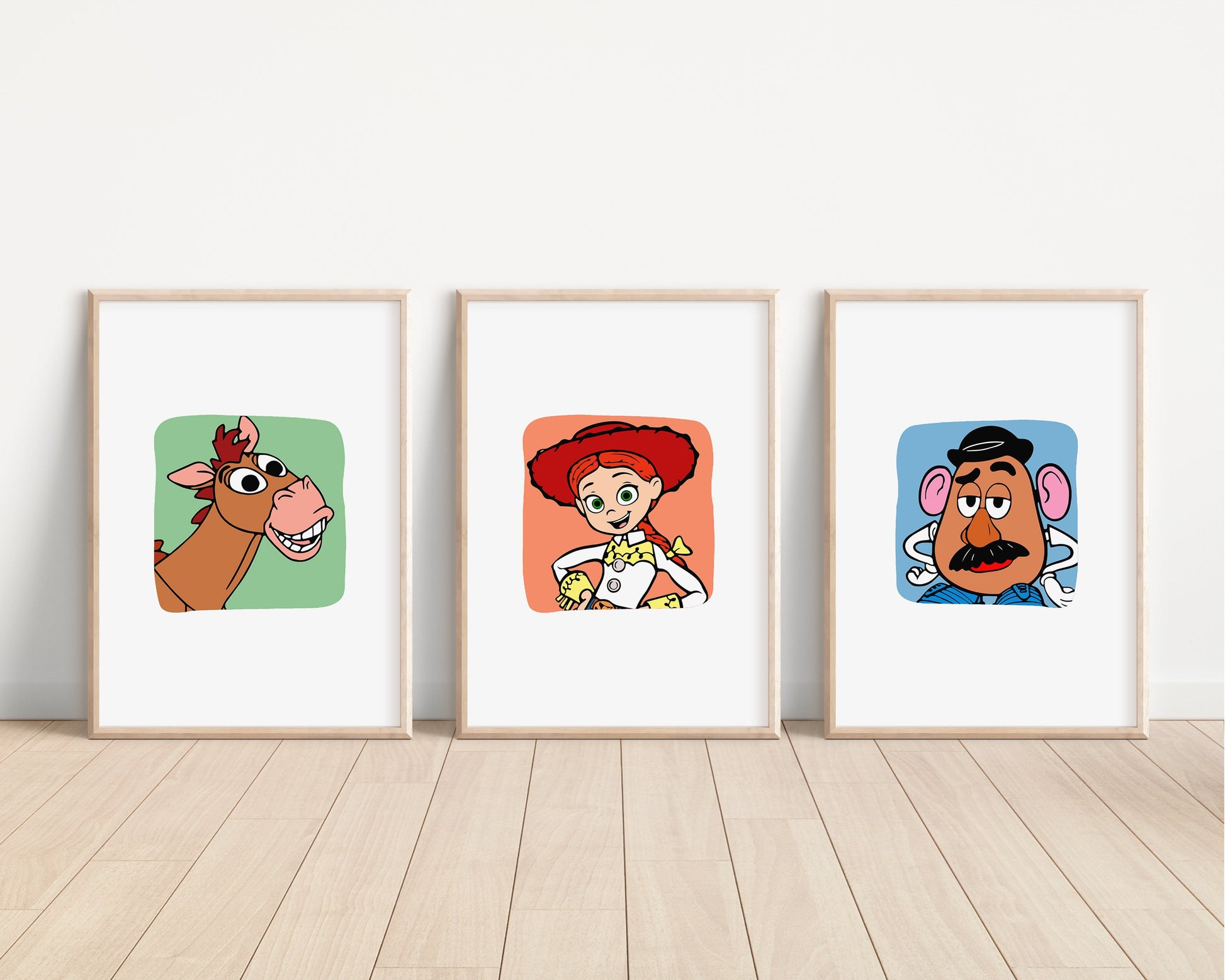Toy Story Prints | Woody Buzz Jessie Bullseye Alien Hamm Slinky Bedroom Kids Children Nursery Bedroom Art Wall Disney Pixar