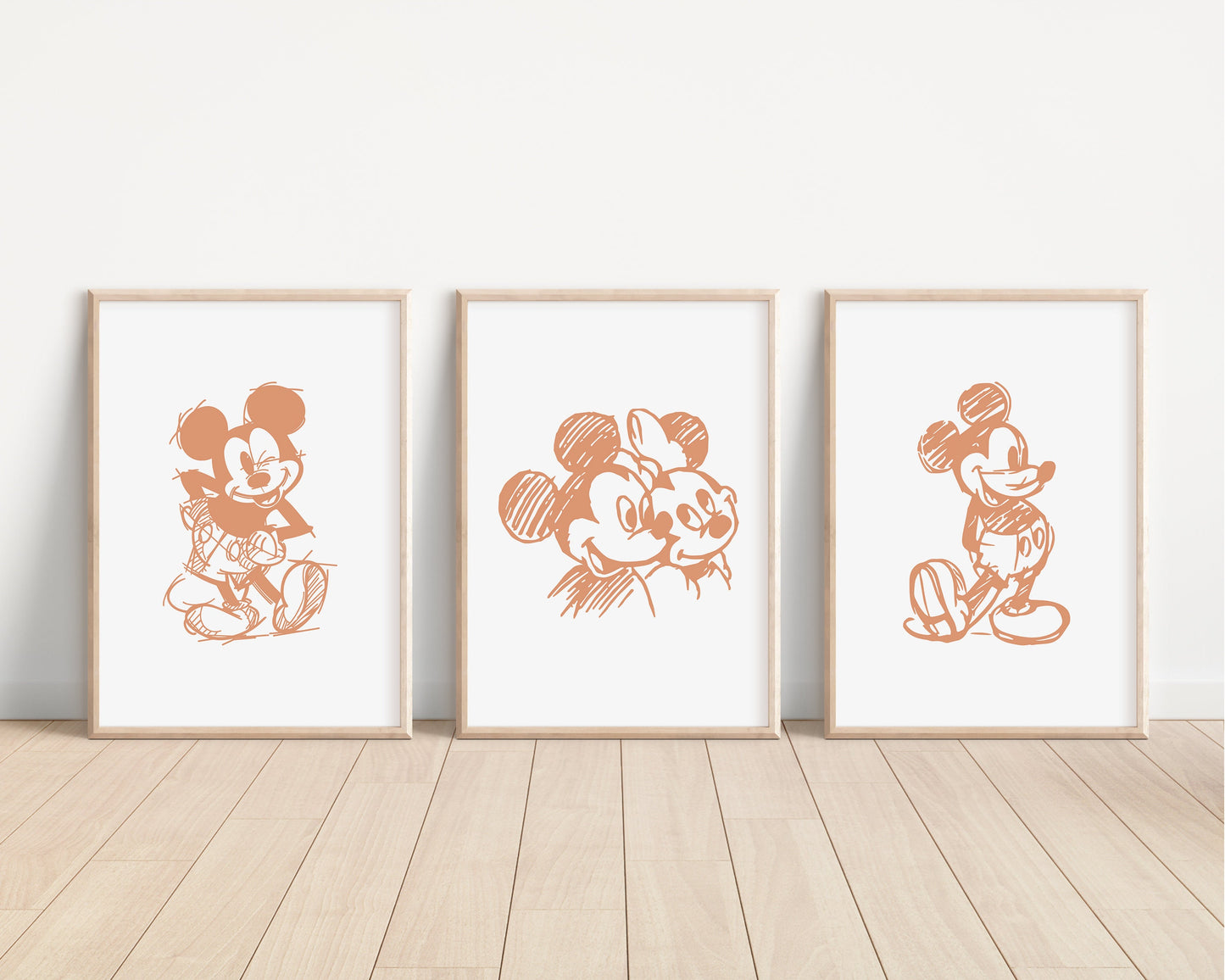 SET OF 3 Mickey Mouse Prints | Minnie Disneyland World Sketch Bedroom Kids Children Nursery Bedroom Art Wall Disney Newborn Baby Decor Pixar