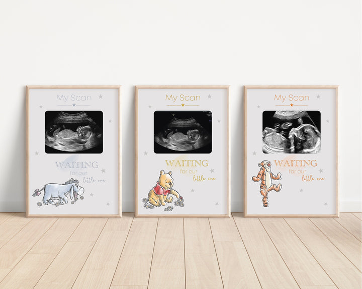 Winnie the Pooh | Personalized Baby Scan Print | Eeyore Tigger Piglet Newborn Print Disney Bedroom Nursery Decor Baby Gift Mothers Day Pixar