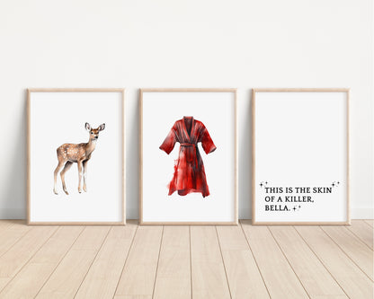 Twilight Prints | Watercolour Edward Cullen Bella Swan Jacob Wolf Breaking Dawn Eclipse New Moon Wall Decor Nursery Print Bedroom Gift Art
