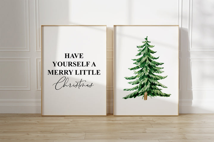 SET OF 2 Christmas Quote Prints | Winter Wonderland Santa Xmas Seasons Decor Family Day Gift Tree Family Poster Bedroom Wall Art