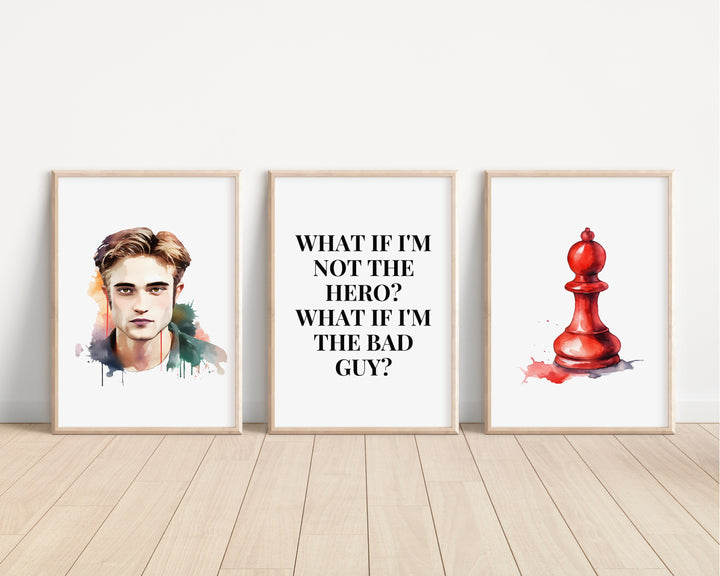 Twilight Prints | Watercolour Edward Cullen Bella Swan Jacob Wolf Breaking Dawn Eclipse New Moon Wall Decor Nursery Print Bedroom Gift Art