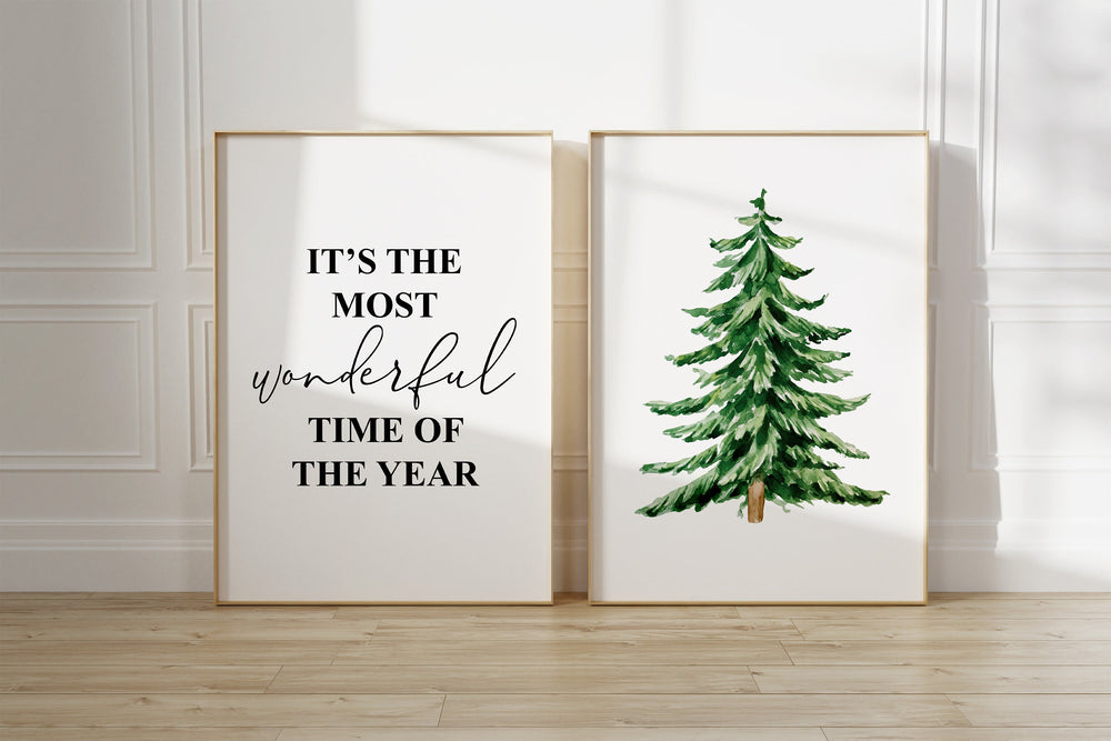 SET OF 2 Christmas Quote Prints | Winter Wonderland Santa Xmas Seasons Decor Family Day Gift Tree Family Poster Bedroom Wall Art