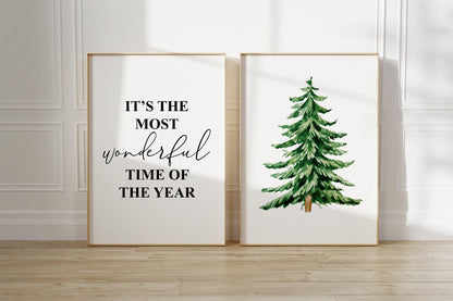SET OF 2 Christmas Quote Prints | Winter Wonderland Santa Xmas Seasons Decor Family Day Gift Tree Family Poster Bedroom Wall Art