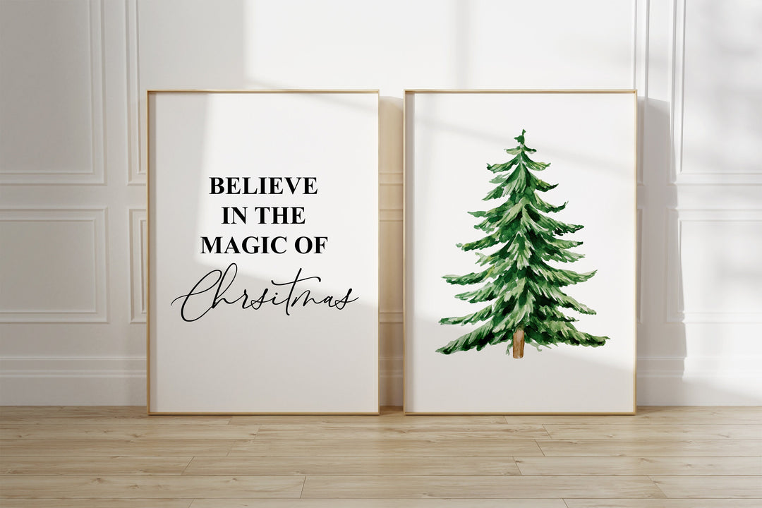 SET OF 2 Christmas Quote Prints | Winter Wonderland Santa Xmas Seasons Decor Family Day Gift Tree Family Poster Bedroom Wall Art