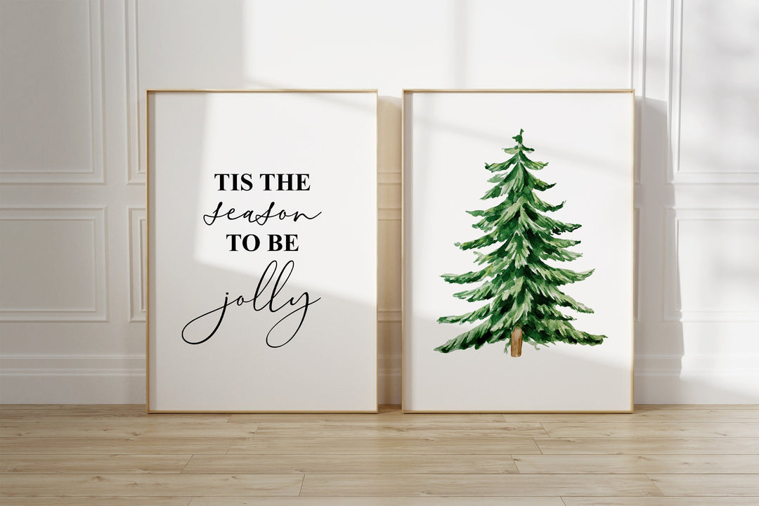 SET OF 2 Christmas Quote Prints | Winter Wonderland Santa Xmas Seasons Decor Family Day Gift Tree Family Poster Bedroom Wall Art