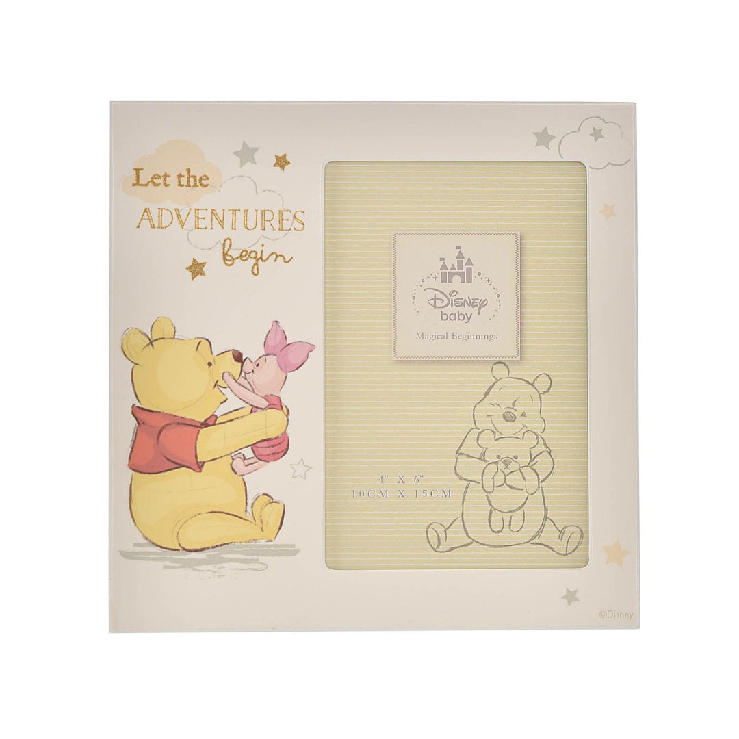 Winnie & Piglet Photo Frame | Magical Beginnings | Tigger Eeyore Newborn Disney Pixar Wall Decor Hangings Wood Gifts Baby Kids Bedroom