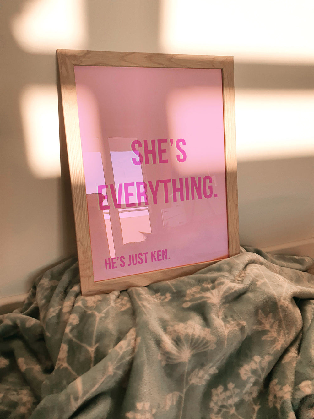 SHE'S EVERYTHING he's just Ken Print | Malibu Ken Doll Pink Name Art | Baby Kids Wall Decor Princess Bedroom Nursery