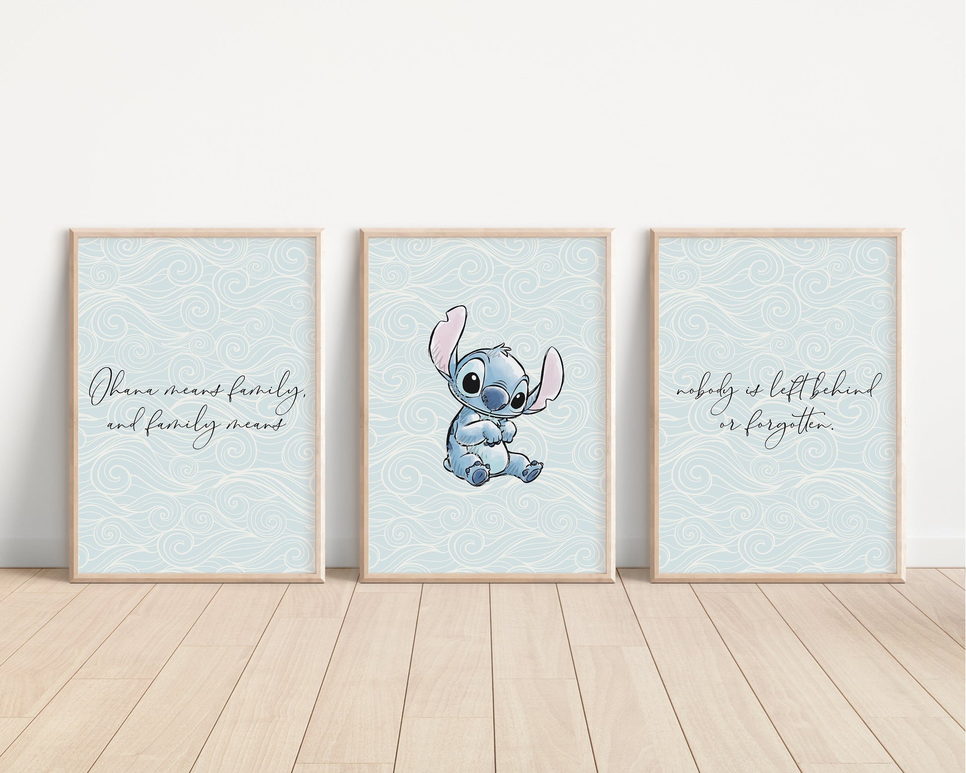 SET OF 3 Lilo & Stitch Prints | Stitch Alien Hawaii Ohana Bedroom Kids Children Nursery Bedroom Art Wall Disney Newborn Baby Decor Pixar