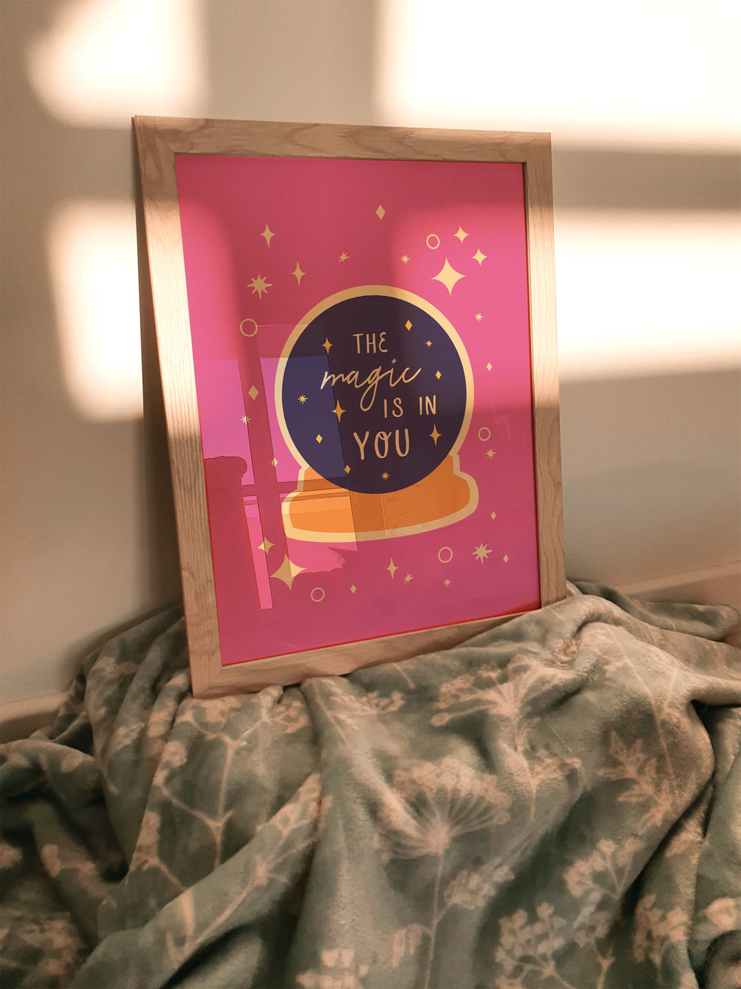 The Magic Is In You Print | Colourful Quote Affirmation Art | Crystal Ball Happy Cute Room Bedroom Wall Art Decor | Poster Vibrant Home