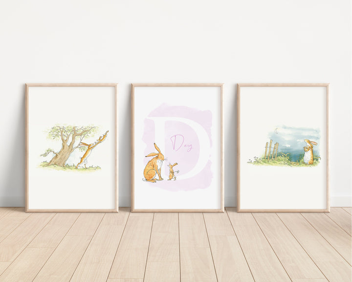 SET OF 3 Guess How Much I Love You Personalised Prints | Little Nutbrown Hare Fieldmouse Bedroom Kids Children Nursery Art Wall Disney Pixar