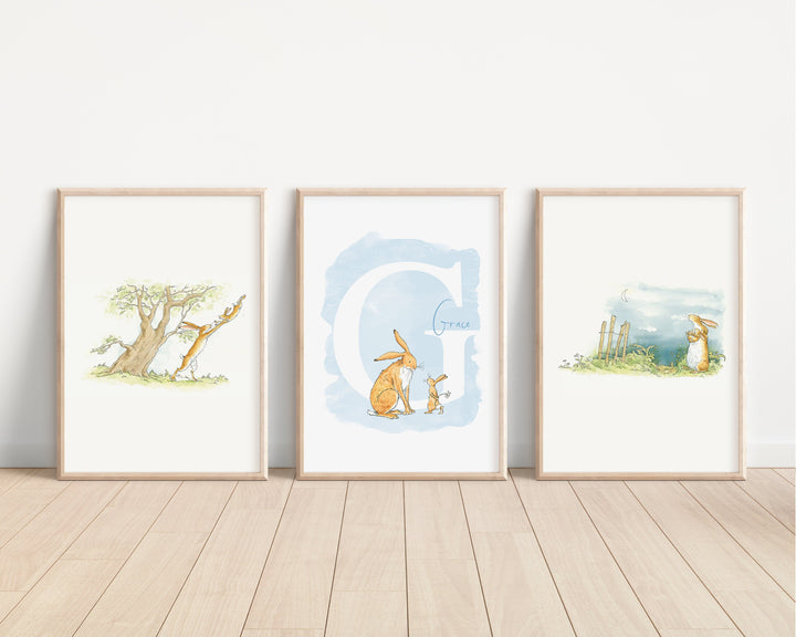 SET OF 3 Guess How Much I Love You Personalised Prints | Little Nutbrown Hare Fieldmouse Bedroom Kids Children Nursery Art Wall Disney Pixar